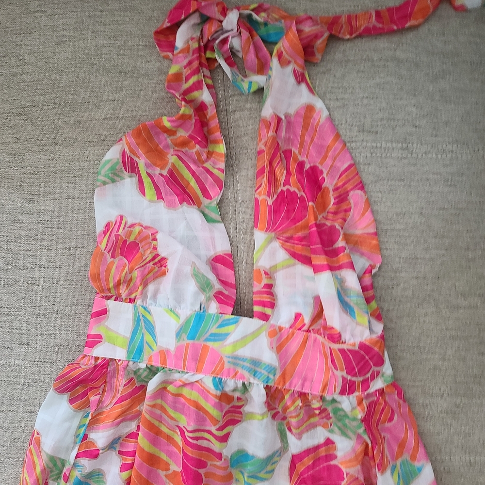 Trina Turk Poppy High Neck Cover Up Dress Sz Medium - Picture 4 of 10